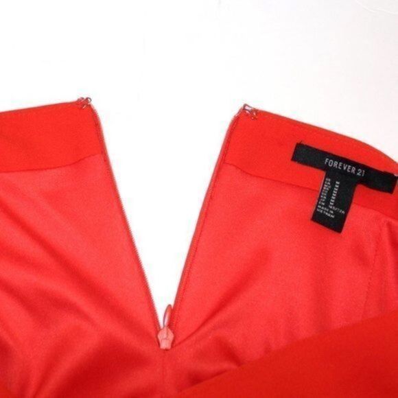 Forever 21 asymmetric tiered tulip style mini skirt red women M - Picture 12 of 15